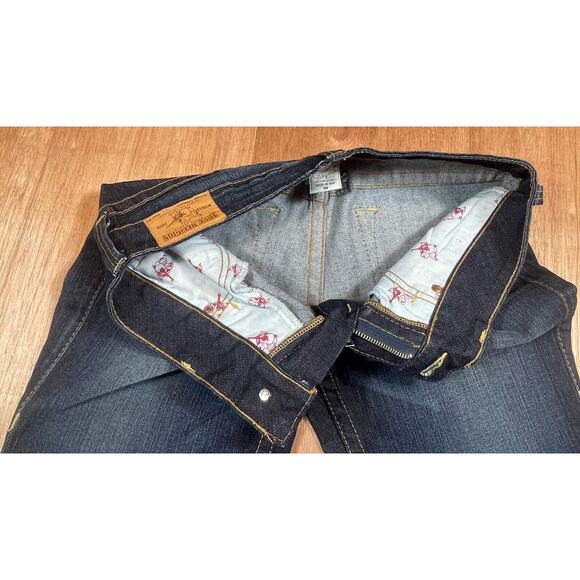 True Religion Jeans Womens Sz 30 Bootcut Dark Wash 34 X 32 Candice Embellished - Picture 6 of 16